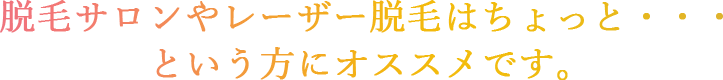 脱毛サロンやレーザー脱毛はちょっと・・・という方にオススメです。