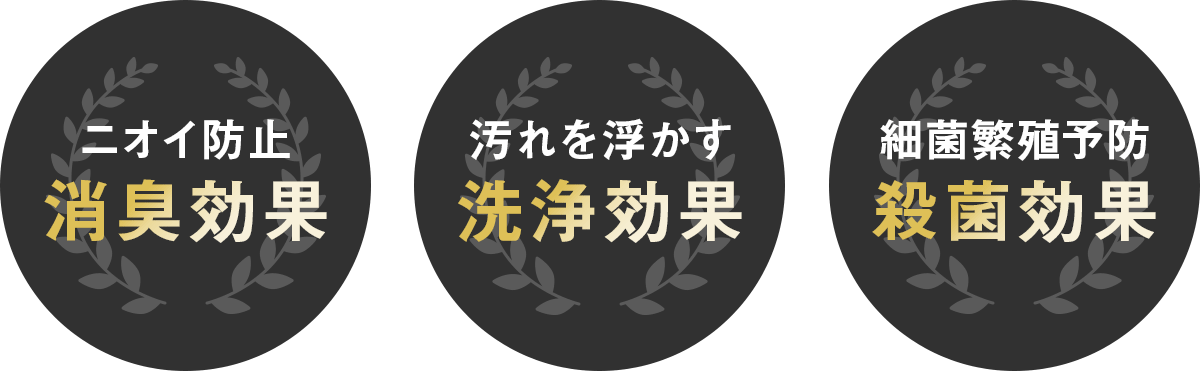 消臭効果・洗浄効果・殺菌効果